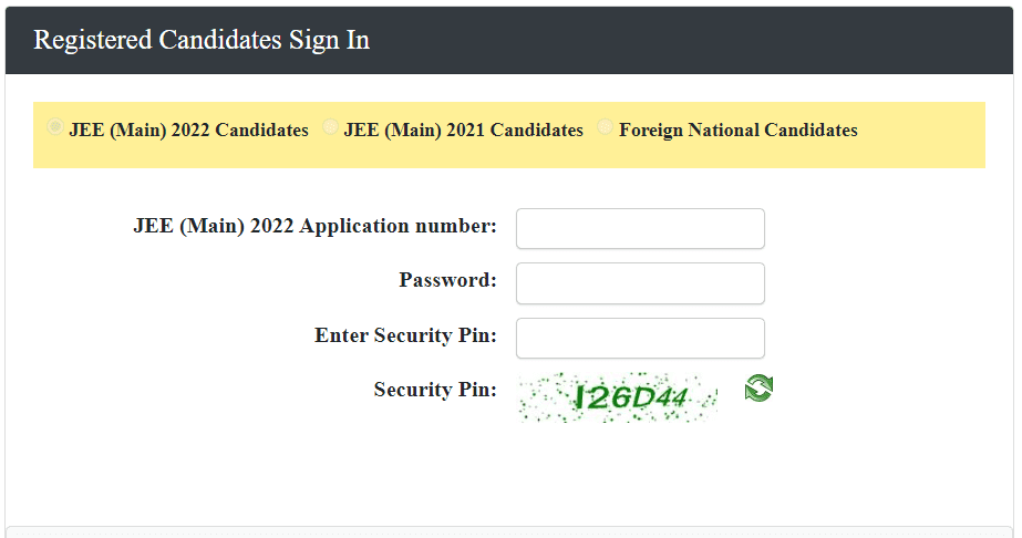 JEE (Advanced) 2023 Online Registration  Candidates Sign In Portal